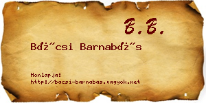 Bácsi Barnabás névjegykártya
