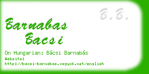 barnabas bacsi business card