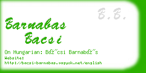 barnabas bacsi business card